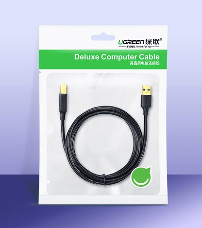 UGREEN US135 -tulostinkaapeli, USB-A - USB-B, 1,5 m, Musta