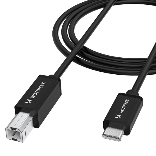 WZK WKDDY1S Tulostinkaapeli, USB-C - USB-B, 1m, Musta