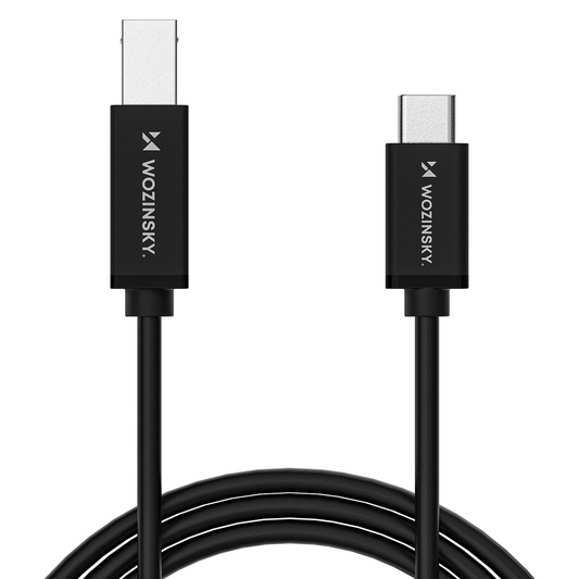 Tulostinkaapeli WZK WKDDY2S, USB-C - USB-B, 2m, Musta