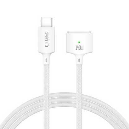 Tech-Protect MMC01 Ultraboost -latauskaapeli, USB-C - MagSafe 3, 140W, 2m, valkoinen