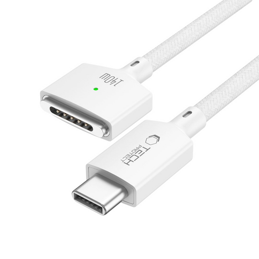 Tech-Protect MMC01 Ultraboost -latauskaapeli, USB-C - MagSafe 3, 140W, 2m, valkoinen