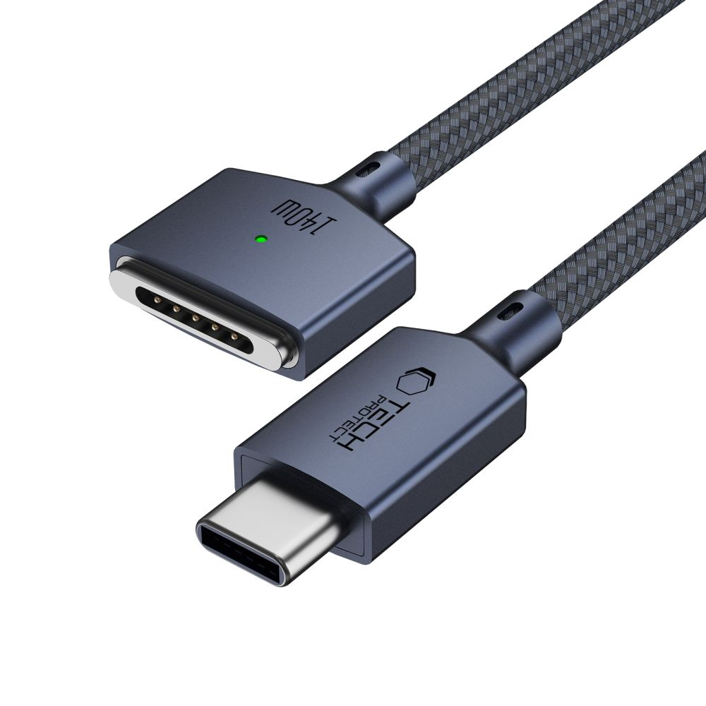 Tech-Protect MMC01 Ultraboost -latauskaapeli, USB-C - MagSafe 3, 140W, 2m, Laivastonsininen