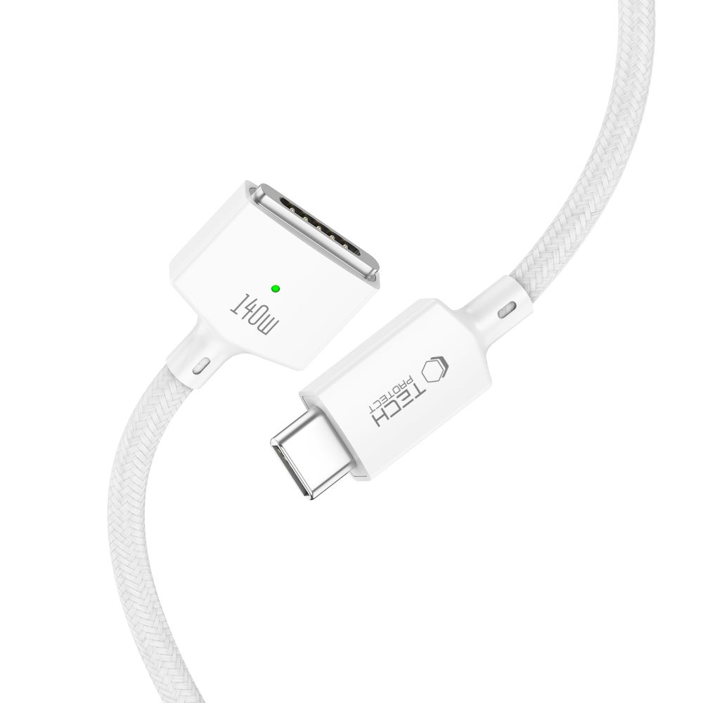 Tech-Protect MMC01 Ultraboost -latauskaapeli, USB-C - MagSafe 3, 140W, 2m, valkoinen