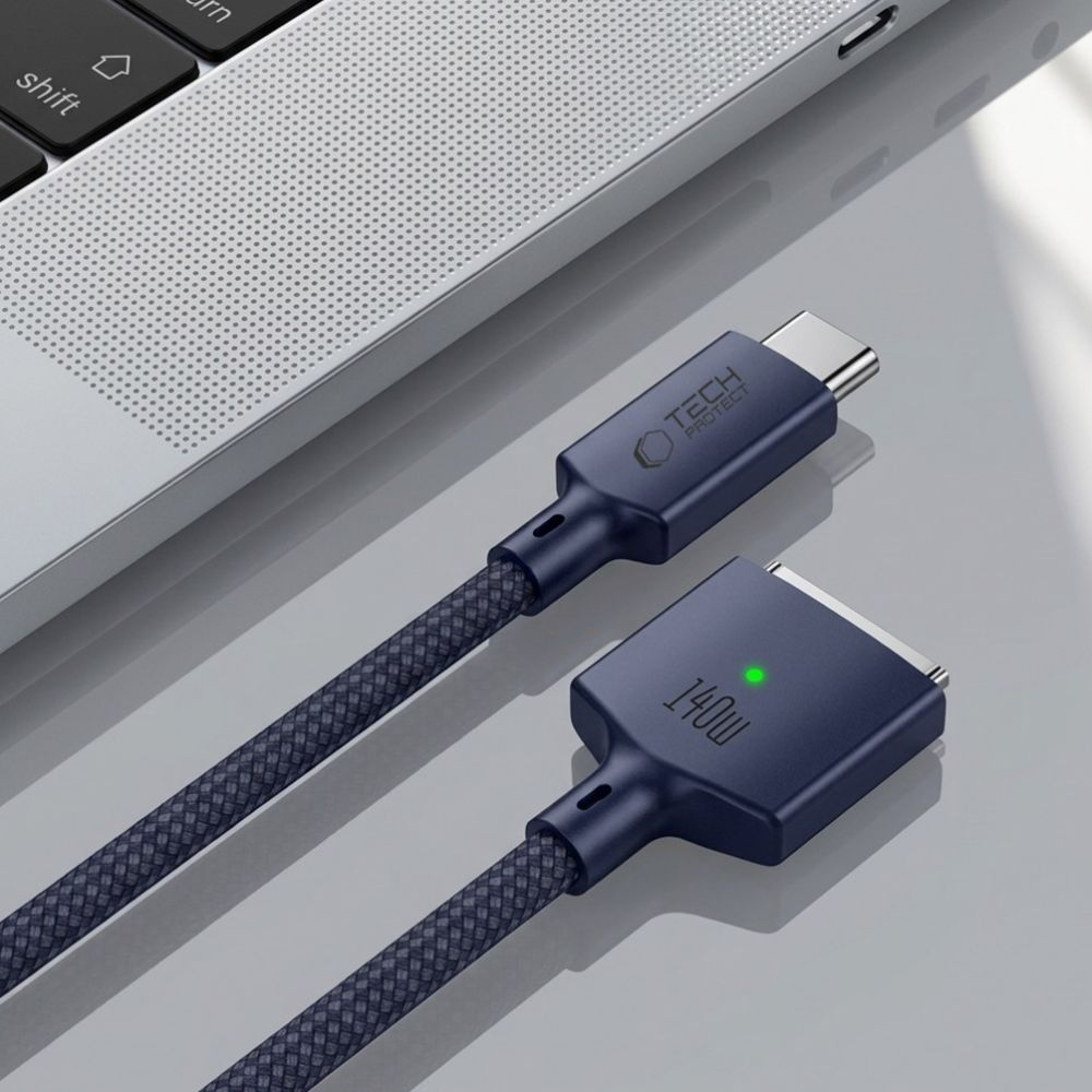 Tech-Protect MMC01 Ultraboost -latauskaapeli, USB-C - MagSafe 3, 140W, 2m, Laivastonsininen