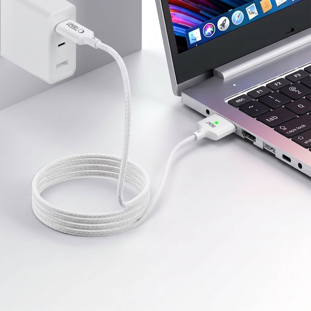 Tech-Protect MMC01 Ultraboost -latauskaapeli, USB-C - MagSafe 3, 140W, 2m, valkoinen