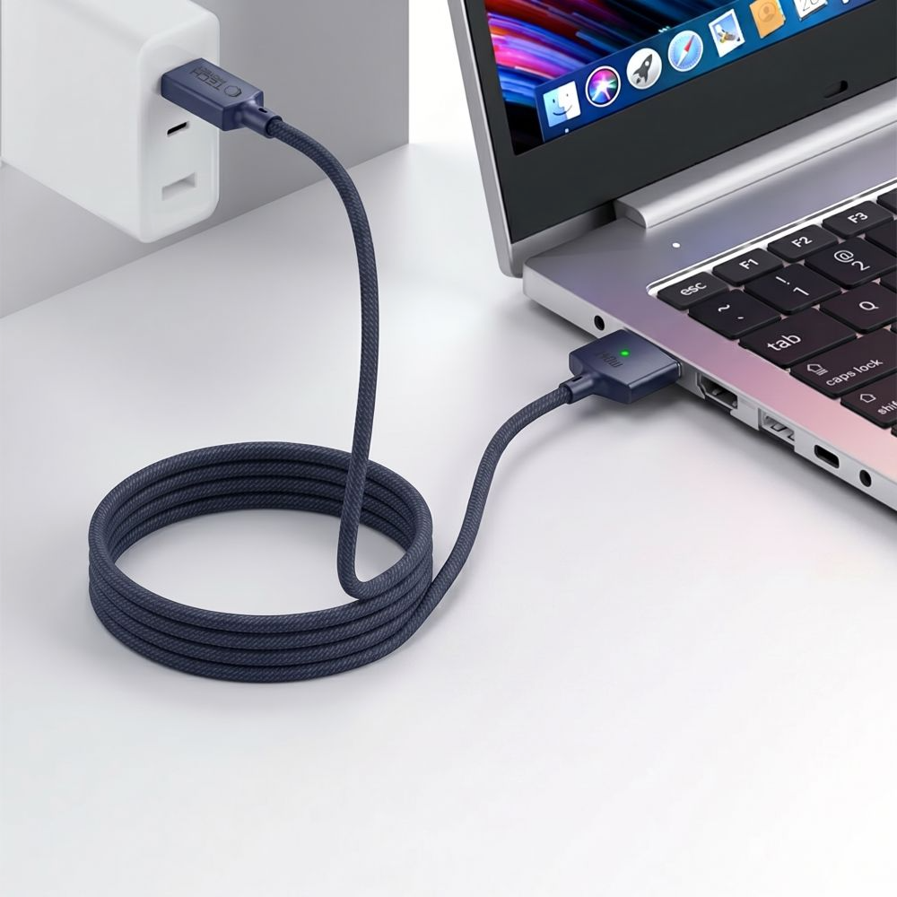 Tech-Protect MMC01 Ultraboost -latauskaapeli, USB-C - MagSafe 3, 140W, 2m, Laivastonsininen