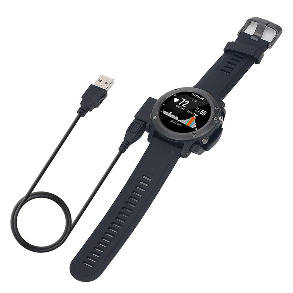 Techsuit TGC5 latauskaapeli Garmin Fenix 3 Sapphire / 3 HR / 3, USB-A, Musta