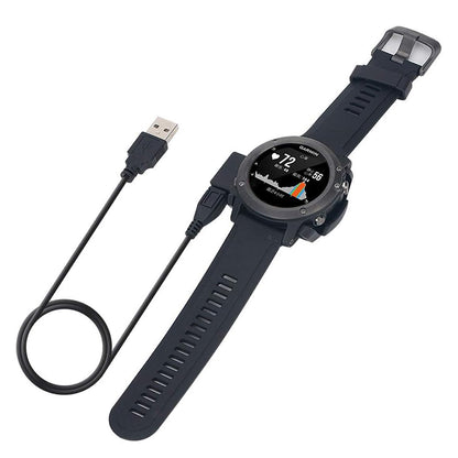 Techsuit TGC5 latauskaapeli Garmin Fenix 3 Sapphire / 3 HR / 3, USB-A, Musta