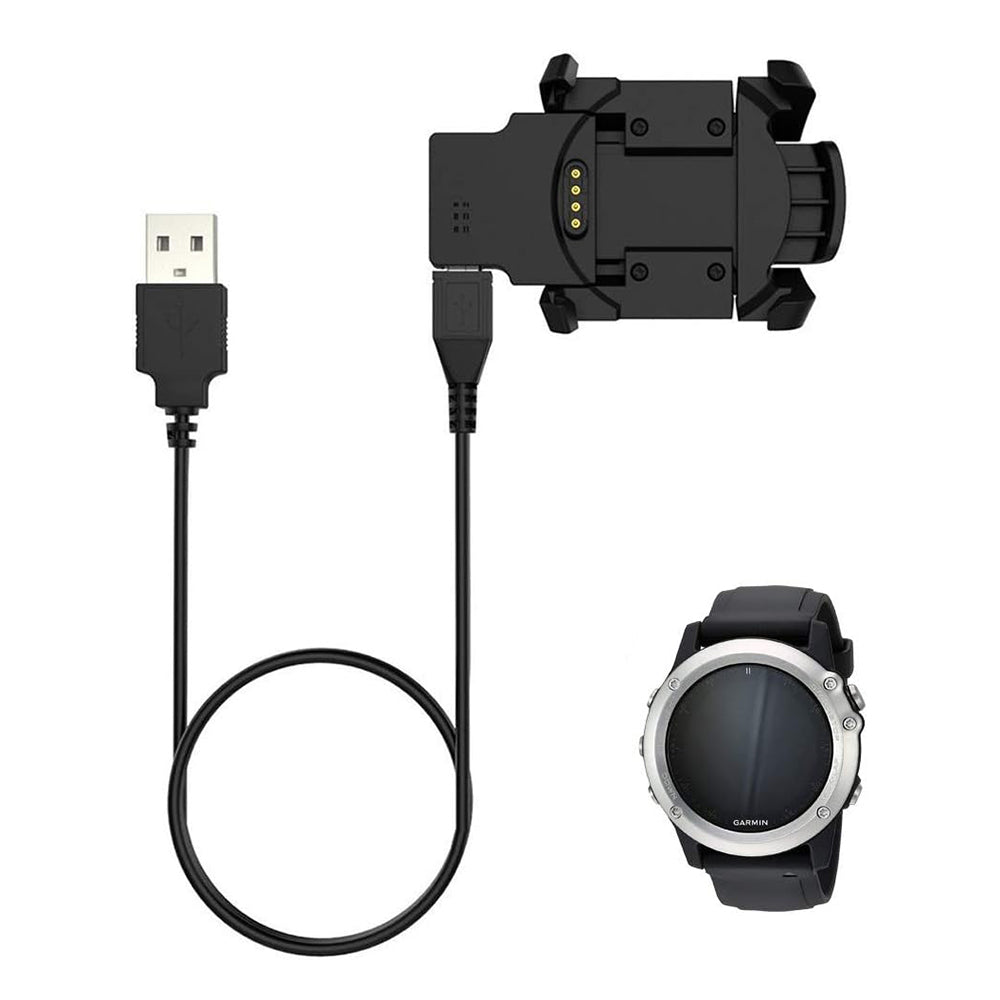 Techsuit TGC5 latauskaapeli Garmin Fenix 3 Sapphire / 3 HR / 3, USB-A, Musta