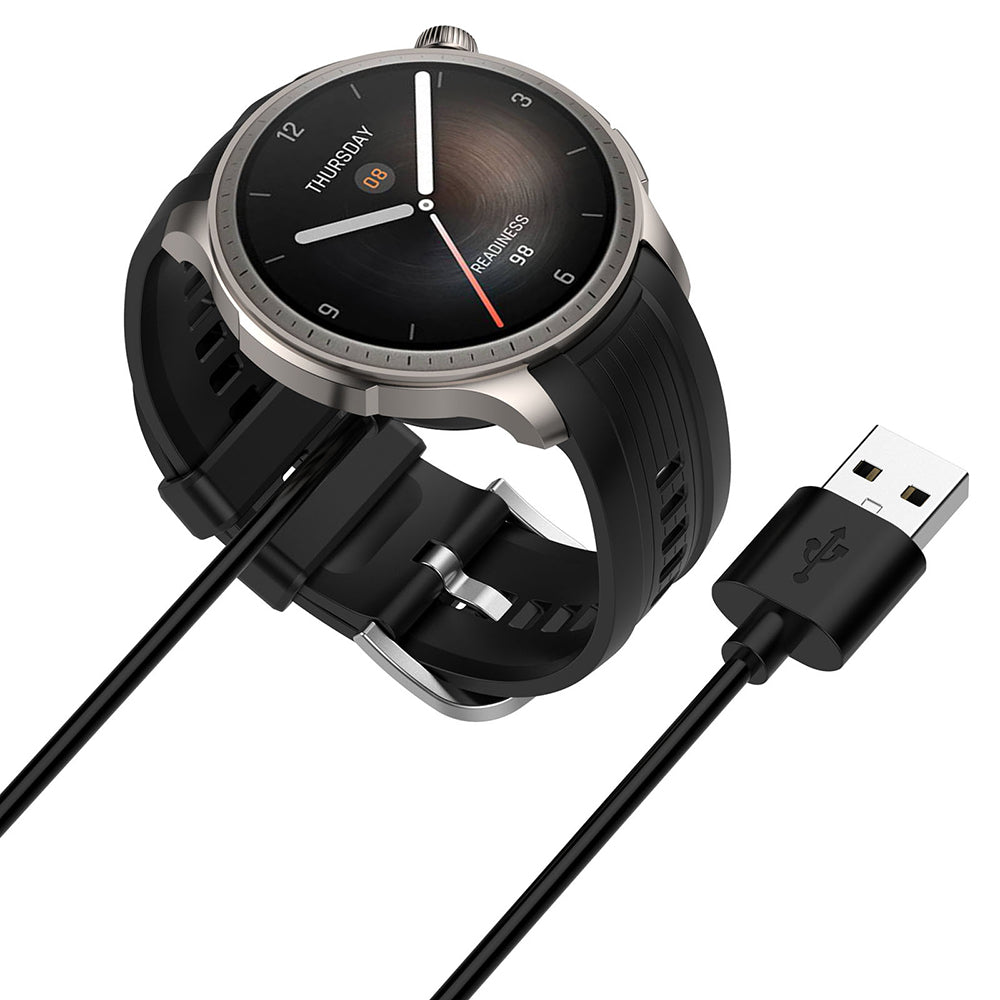 Techsuit THA4 latauskaapeli Amazfit T-Rex 3 / Balance, USB-A, Musta