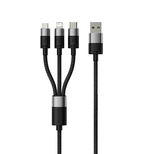 USB-A - Lightning / microUSB / USB-C Baseus StarSpeed 3in1 -latauskaapeli, 20W, 0.6m, Musta P10319900111-00