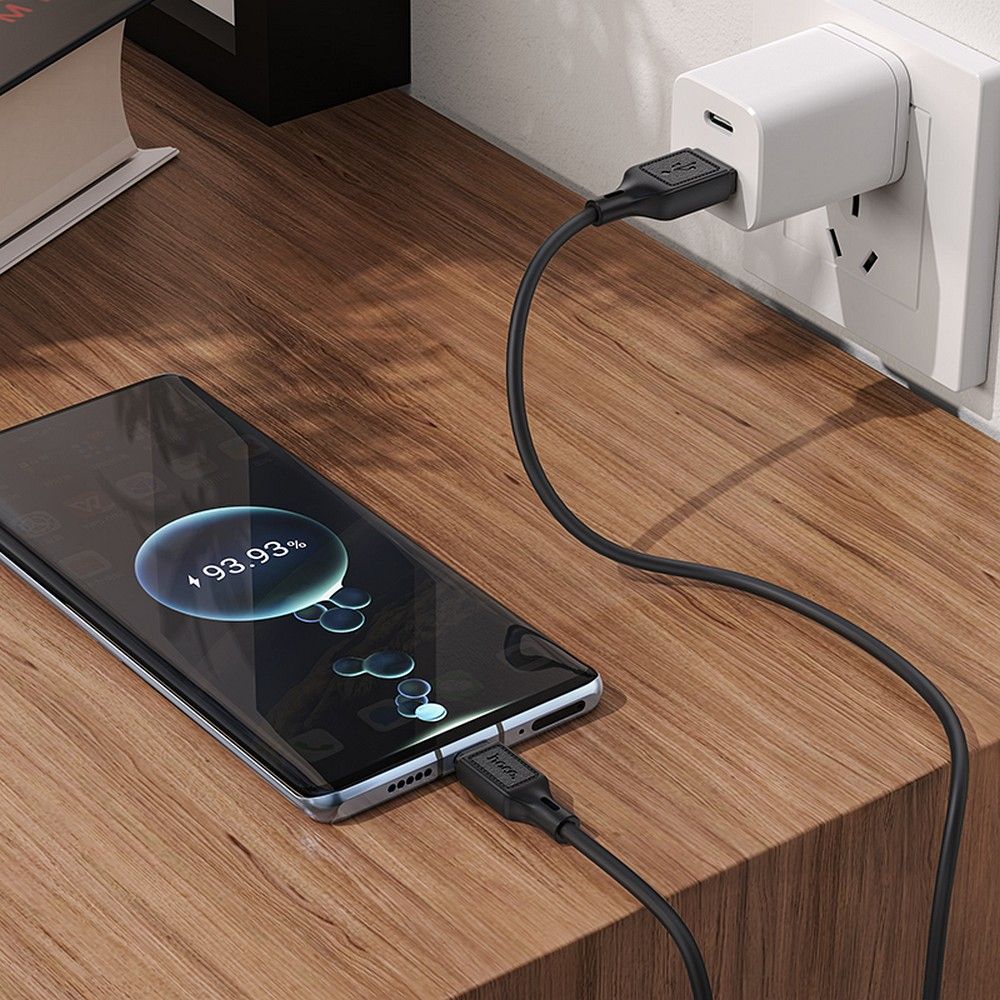 USB-A - USB-C HOCO X90 -data- ja latauskaapeli, 60W, 1m, Musta