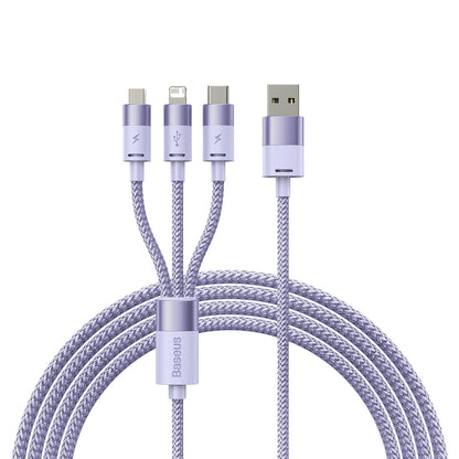USB-A - Lightning / microUSB / USB-C Baseus StarSpeed 3in1 -latauskaapeli, 20W, 1.2m, Violetti CAXS000005