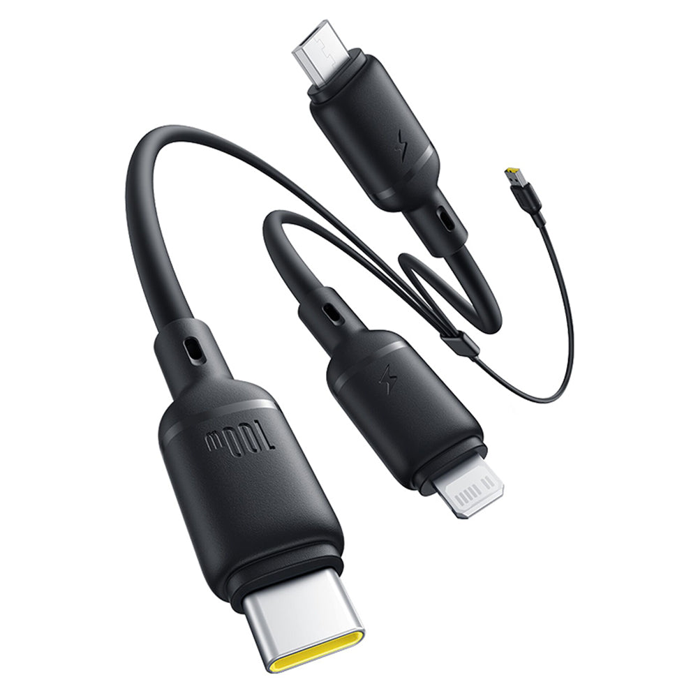 USB-A - Lightning / microUSB / USB-C Baseus Silky 3in1 -latauskaapeli, 100W, 1.5m, Musta P10377705123-00