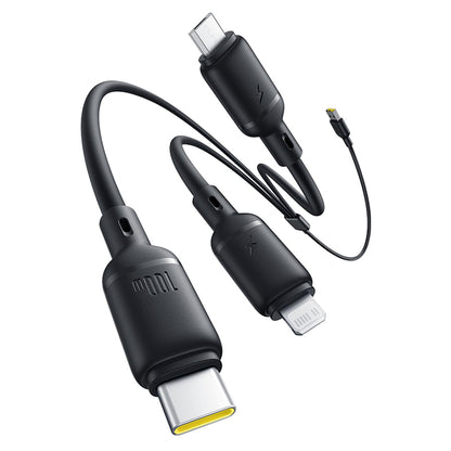 USB-A - Lightning / microUSB / USB-C Baseus Silky 3in1 -latauskaapeli, 100W, 1.5m, Musta P10377705123-00