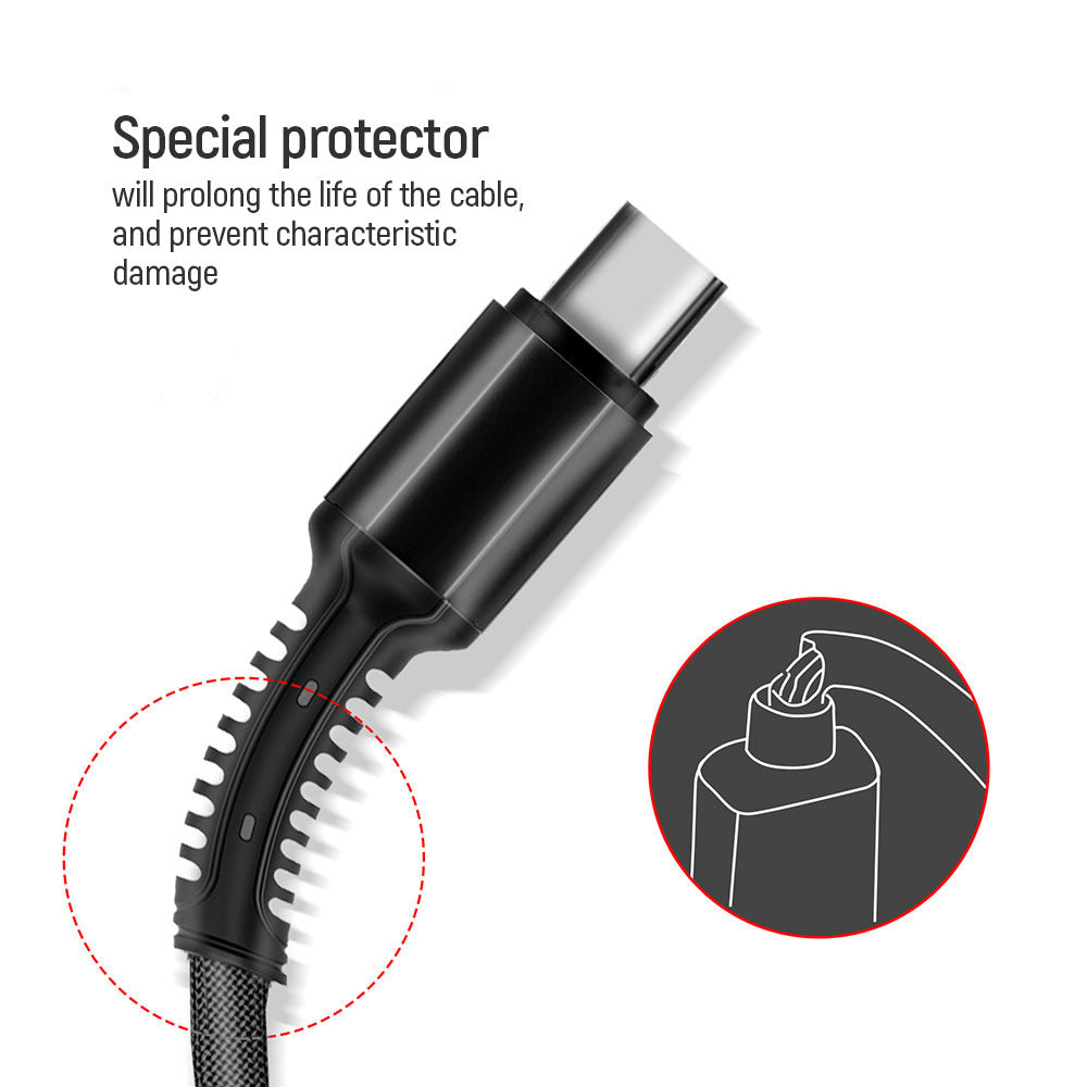 USB-A - Lightning / microUSB / USB-C -latauskaapeli ColorWay CW-CBU3003, 20W, 1.2m, Harmaa