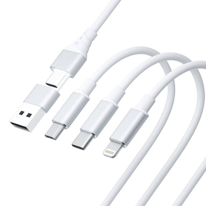USB-A / USB-C - Lightning / microUSB / USB-C 3MK Hyper 3in1 -latauskaapeli, 12W, 1.5m, Valkoinen