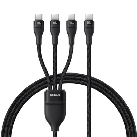 USB-C latauskaapeli - 3 x USB-C Baseus Flash Series III 3in1, 100W, 1.5m, Musta P10377503111-00