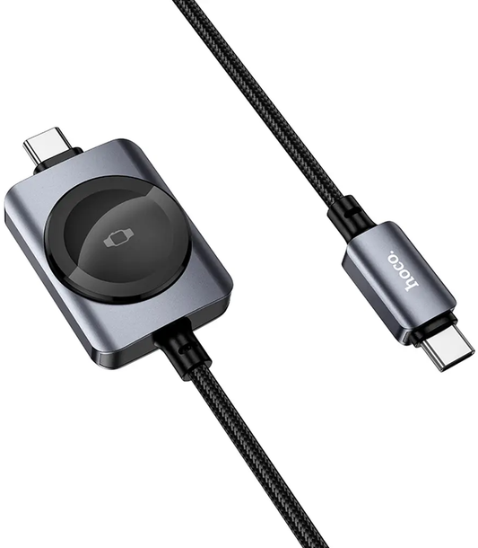 USB-C-latauskaapeli - USB-C HOCO CW66 2in1, 100W, 1,2m, Musta