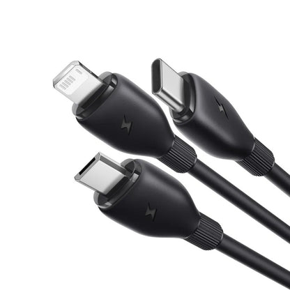 USB-C - Lightning / microUSB / USB-C Baseus Ultra Fast 3in1 -latauskaapeli, 20W, 0.8m, Musta P10377501111-00