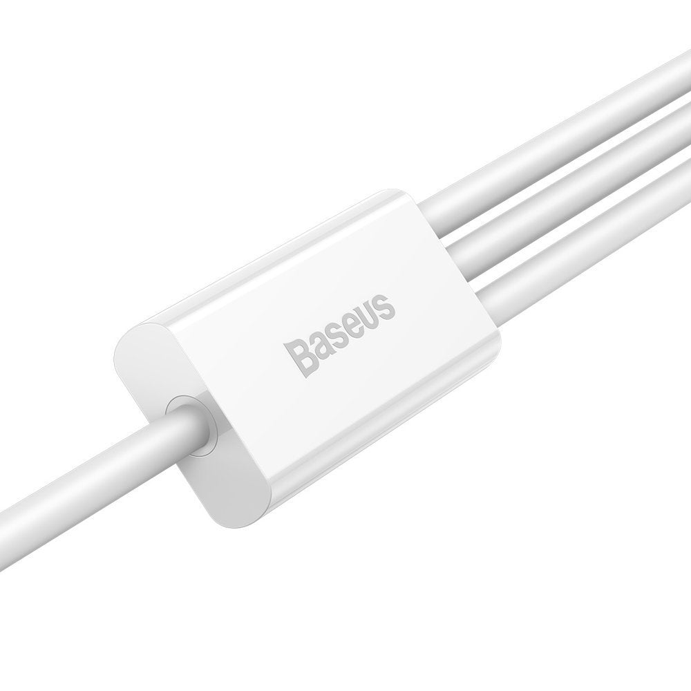 Latauskaapeli USB-A - Lightning / microUSB / USB-C Baseus Superior 3in1-sarja, 20W, 1,2m, valkoinen CAMLTYS-02 