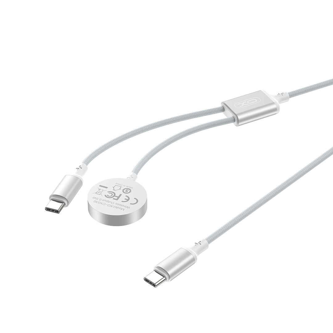 Langaton laturi XO Design CX030 Apple Watch Seriesille, USB-C, Valkoinen