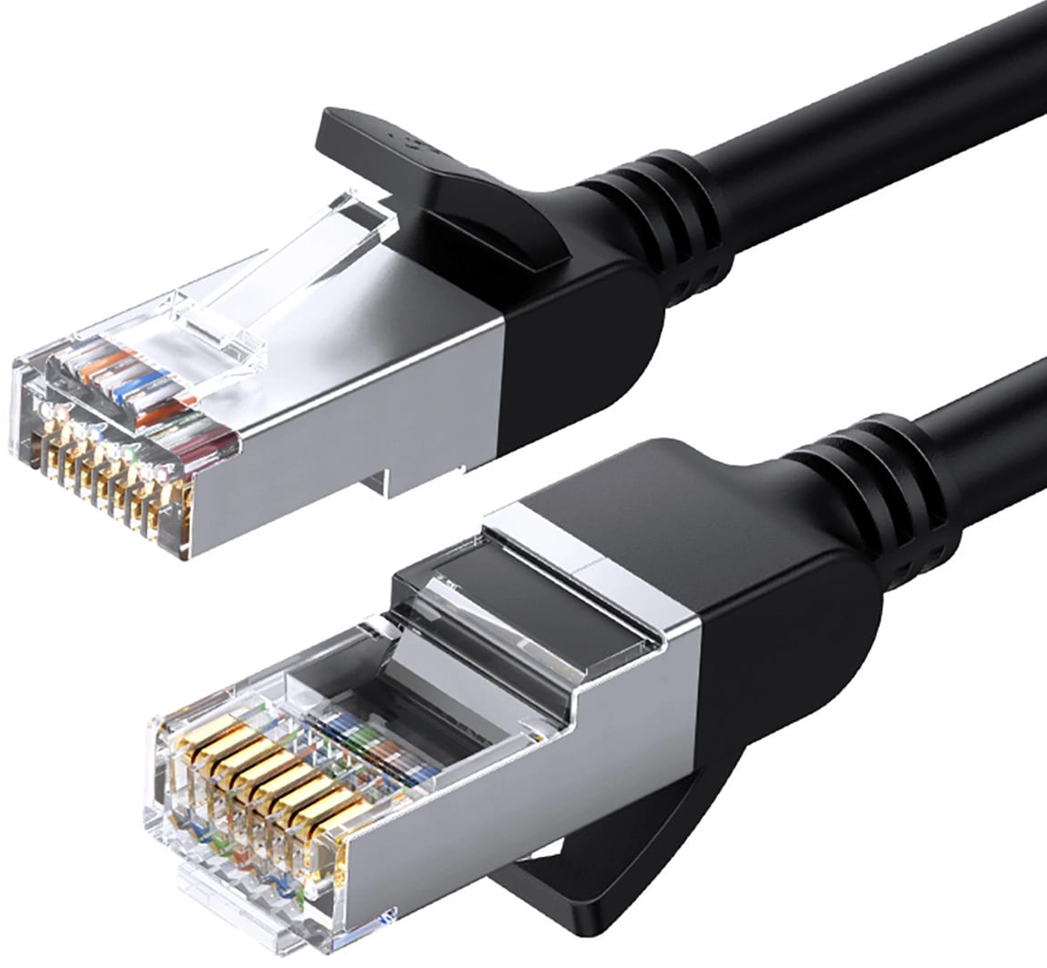 UGREEN NW101 Flat -verkkokaapeli, UTP, Cat6, 0,5 m, Musta