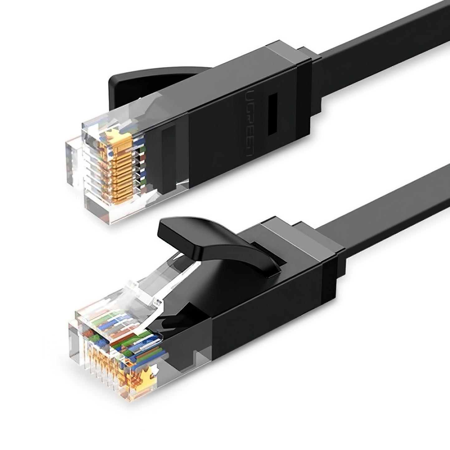 UGREEN NW102 Flat -verkkokaapeli, UTP, Cat6, 2m, Musta