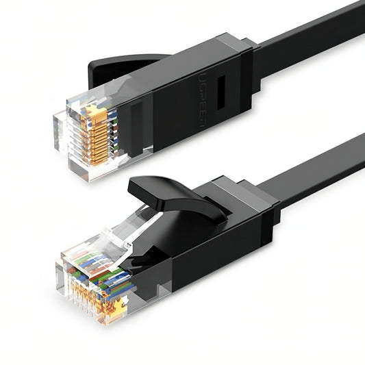 UGREEN NW102 Flat -verkkokaapeli, UTP, Cat6, 3m, Musta