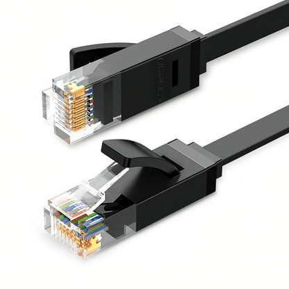 UGREEN NW102 Flat -verkkokaapeli, UTP, Cat6, 3m, Musta