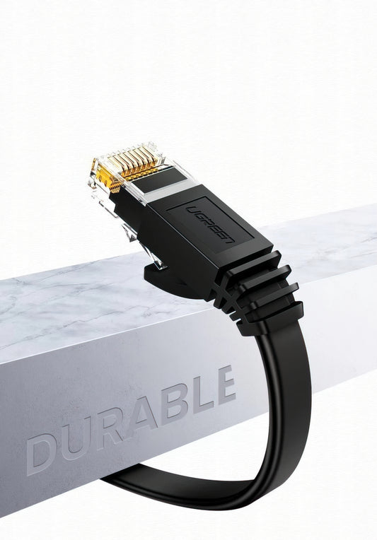 UGREEN NW102 Flat -verkkokaapeli, UTP, Cat6, 2m, Musta