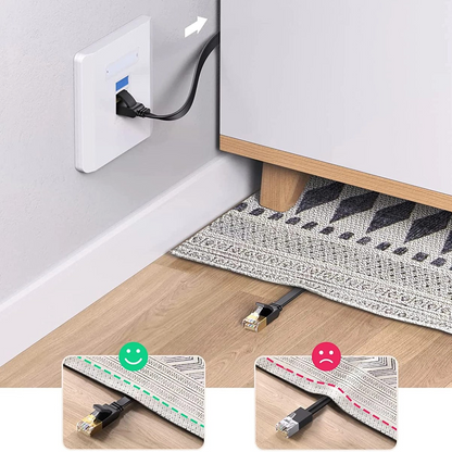 UGREEN NW102 Flat -kaapeli, UTP, Cat6, 0,5 m, musta
