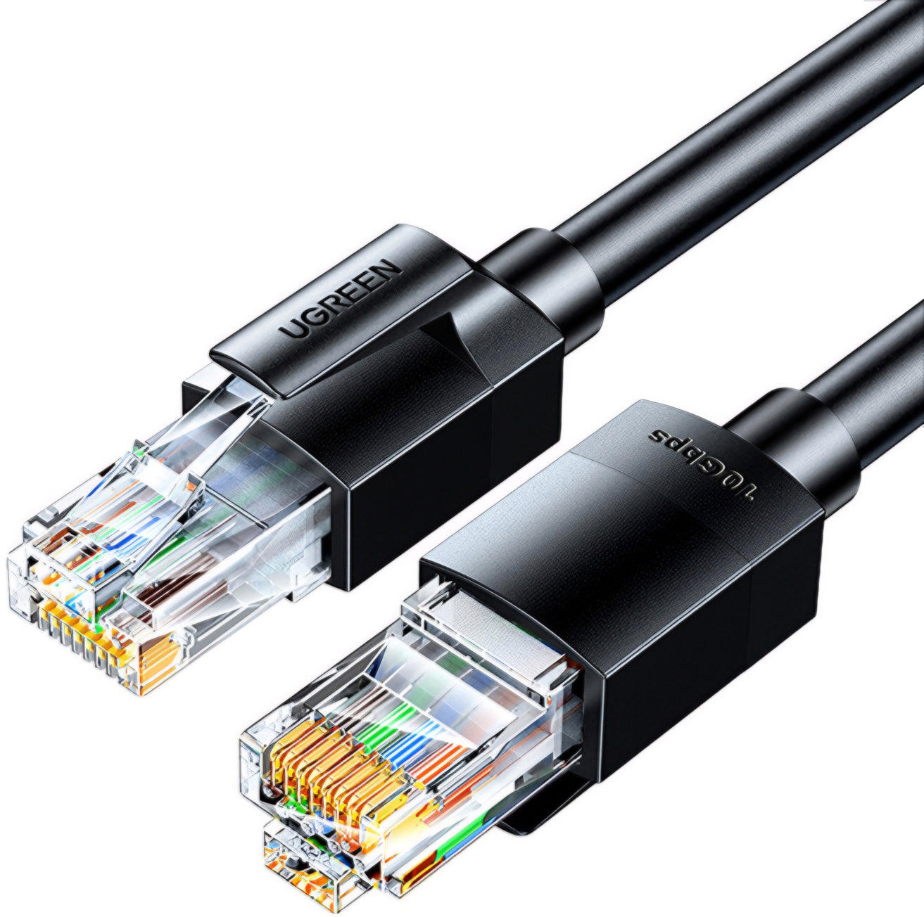 UGREEN NW315 verkkokaapeli, UTP, Cat6A, 0,5 m, musta