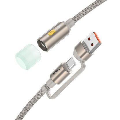 Led-kaapeli HOCO UA38C, USB-C / USB-A, 0,3 m, Kulta