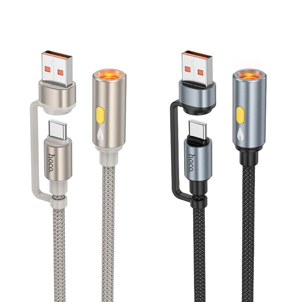Sähkösytytin HOCO UA38B, USB-C / USB-A, 0,3m, Musta