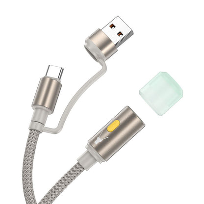 Led-kaapeli HOCO UA38C, USB-C / USB-A, 0,3 m, Kulta
