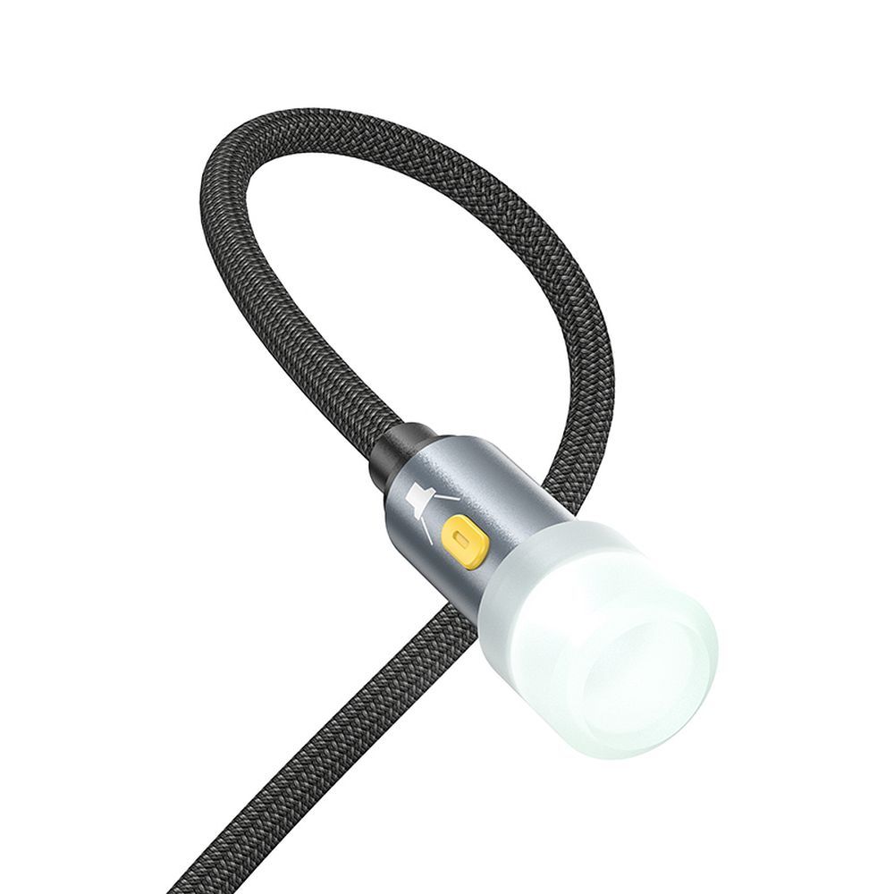 HOCO UA38C Led-kaapeli, USB-C / USB-A, 0,3 m, Musta