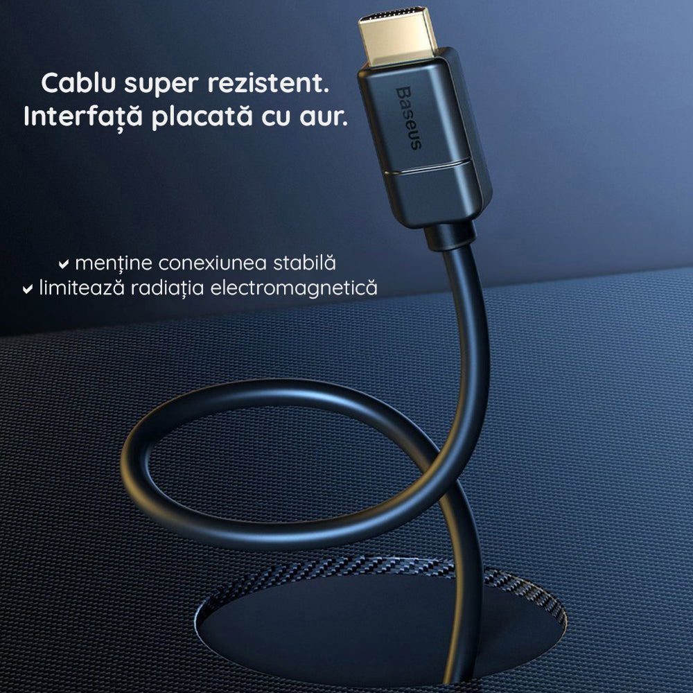 Baseus High Definition -videokaapeli, HDMI - HDMI, 4K, 5m, Musta CAKGQ-D01