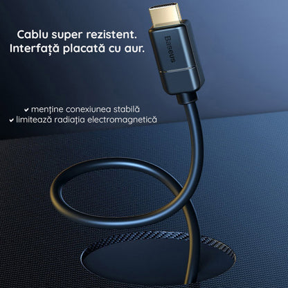 Baseus High Definition -videokaapeli, HDMI - HDMI, 4K, 5m, Musta CAKGQ-D01