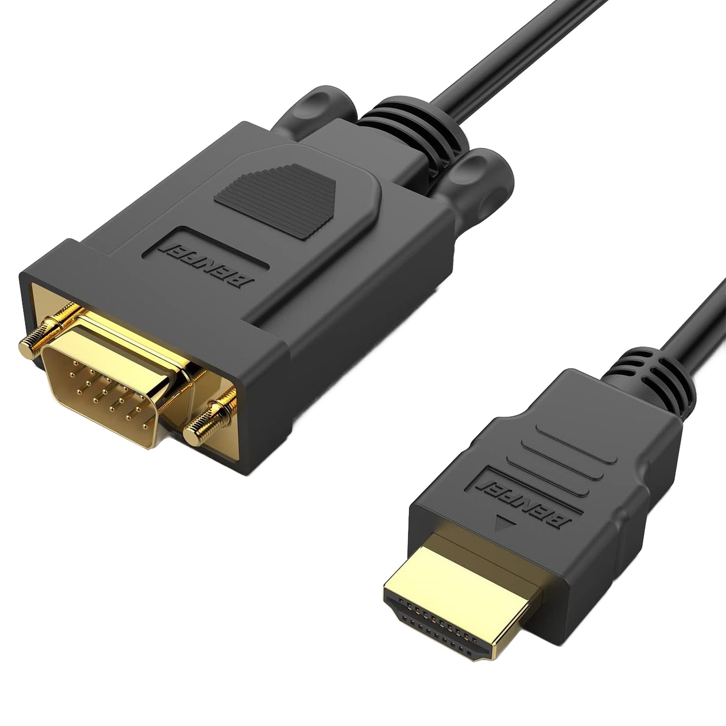 Benfei Video-kaapeli, HDMI - VGA, 1080P, 0,9 m, Musta