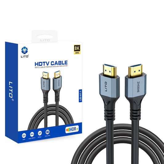 Lito HD119 videokaapeli, HDMI - HDMI, 8K, 1,8 m, musta