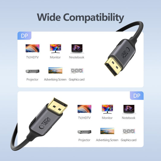 Tech-Protect Ultraboost -videokaapeli, DisplayPort - DisplayPort, 4K, 2m, Musta
