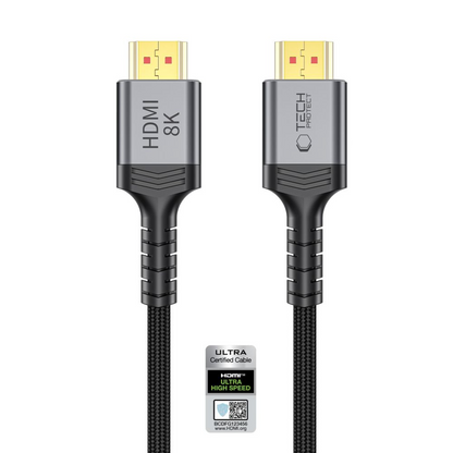 Tech-Protect Ultraboost 2 videokaapeli, HDMI - HDMI, 8K, 1m, Musta