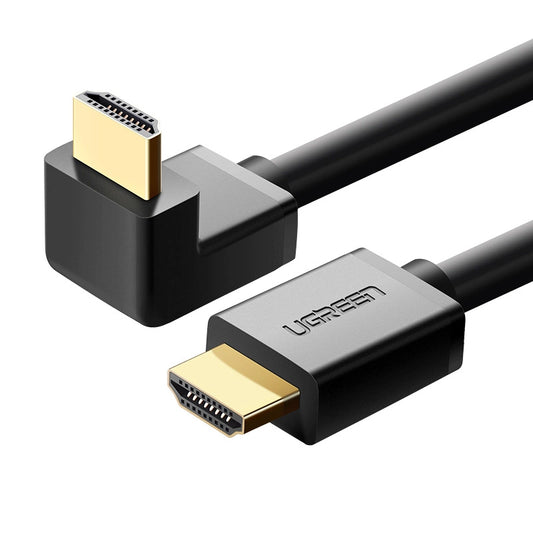 Videokaapeli UGREEN Kulmikas, HDMI - HDMI, 4K, 2m, musta HD103