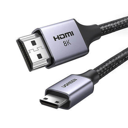 UGREEN HD163 -videokaapeli, miniHDMI - HDMI, 8K, 2m, Harmaa