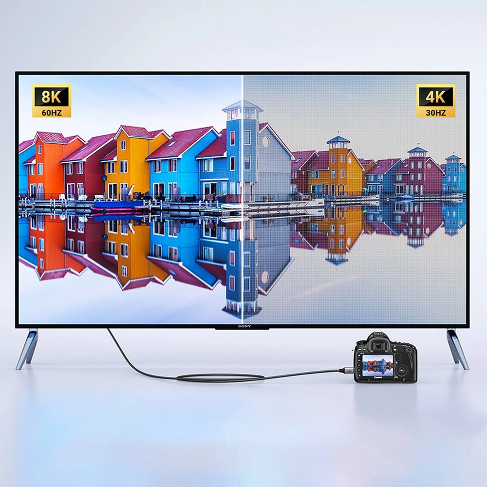 UGREEN HD163 -videokaapeli, miniHDMI - HDMI, 8K, 2m, Harmaa