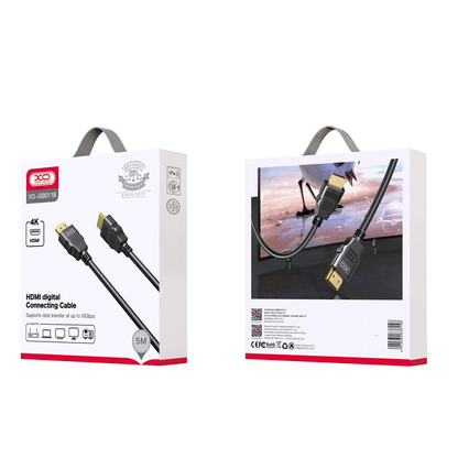 XO Design GB011B -videokaapeli, HDMI - HDMI, 4K, 5m, Musta