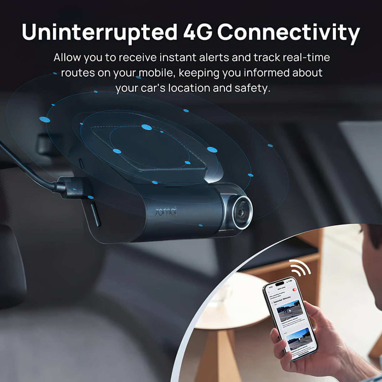 70mai Dash Cam A510 -autokamera, 3K, GPS, Wi-Fi, 2 tuuman näyttö 2AOK9-A510