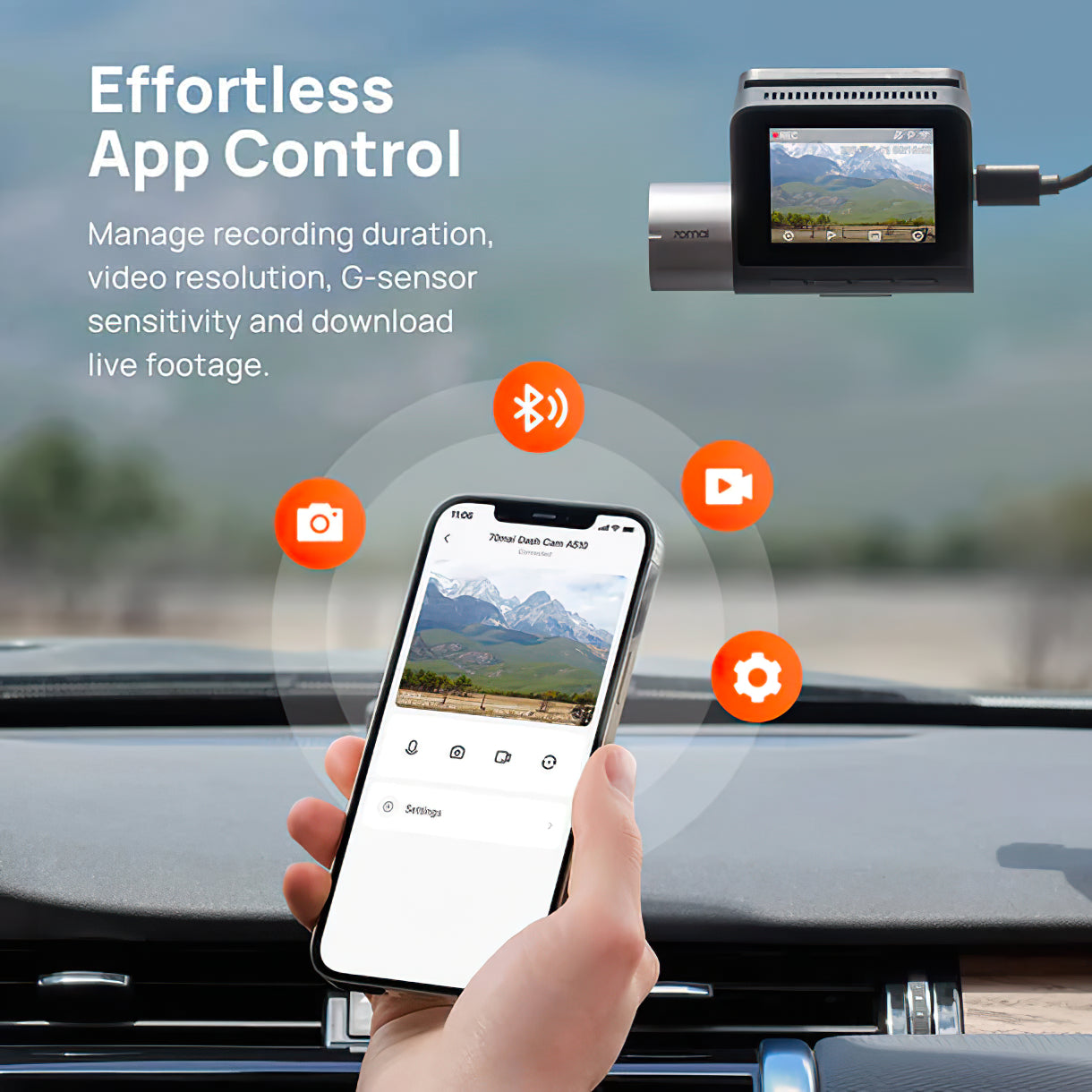 70mai Dash Cam A510 -autokamera, 3K, GPS, Wi-Fi, 2 tuuman näyttö 2AOK9-A510