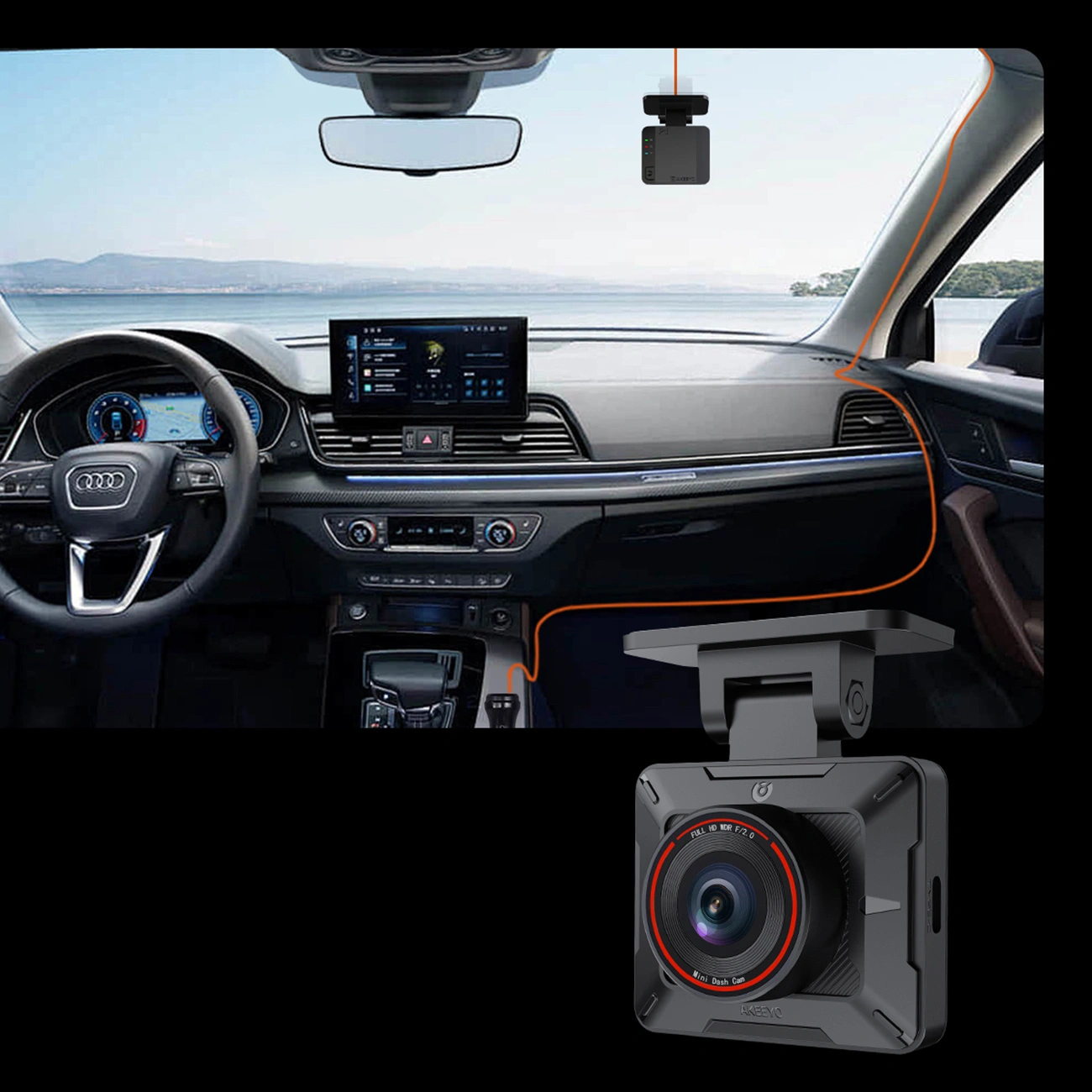 Akeeyo P1 Autokamera, 1080P, Wi-Fi
